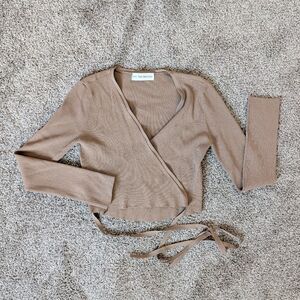Live the Process Cropped Wrap Sweater
